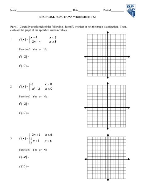 graphing linear piecewise functions worksheet with answers pdf